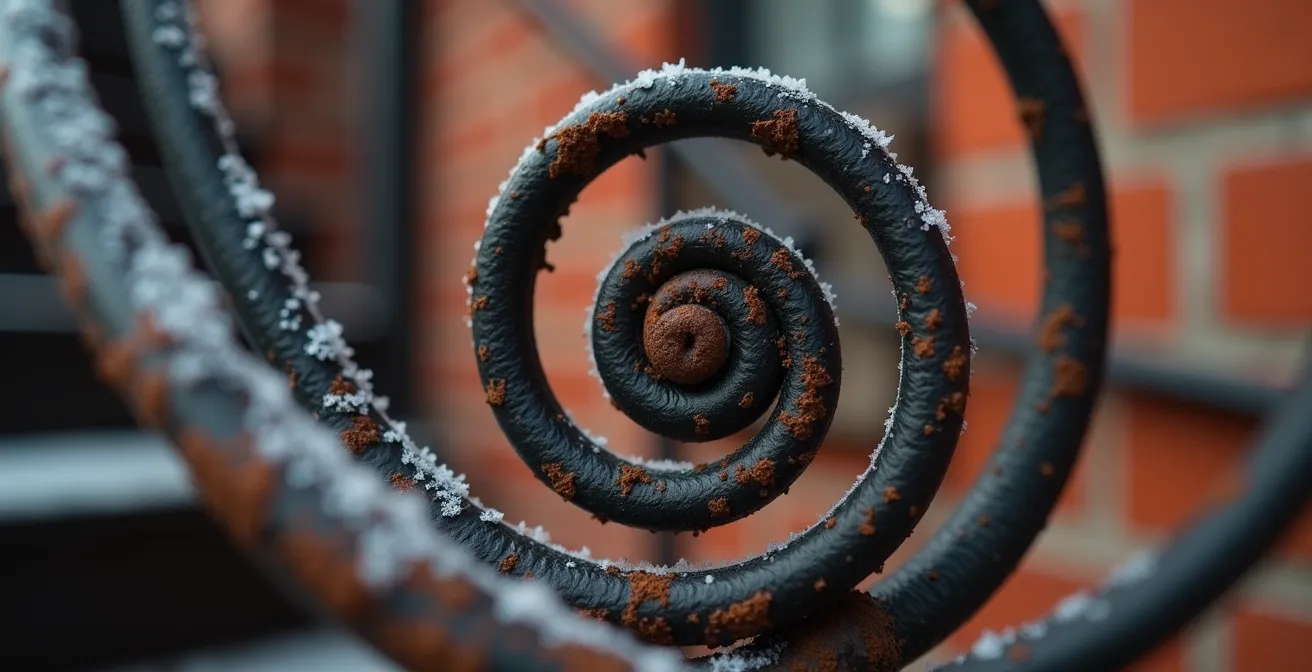 Escaliers extérieurs en fer forgé caractéristiques du Plateau Mont-Royal avec détails architecturaux