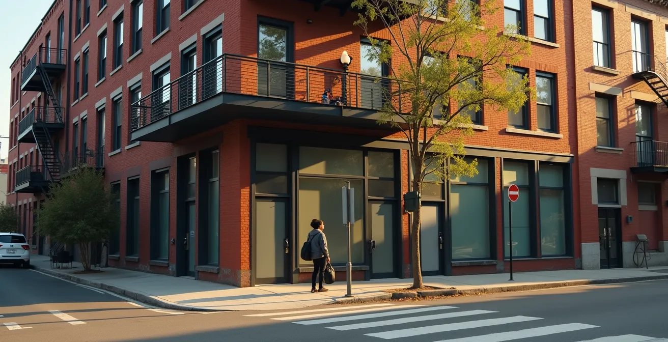 Contraste architectural entre bâtiments historiques rénovés et nouvelles constructions dans Hochelaga-Maisonneuve