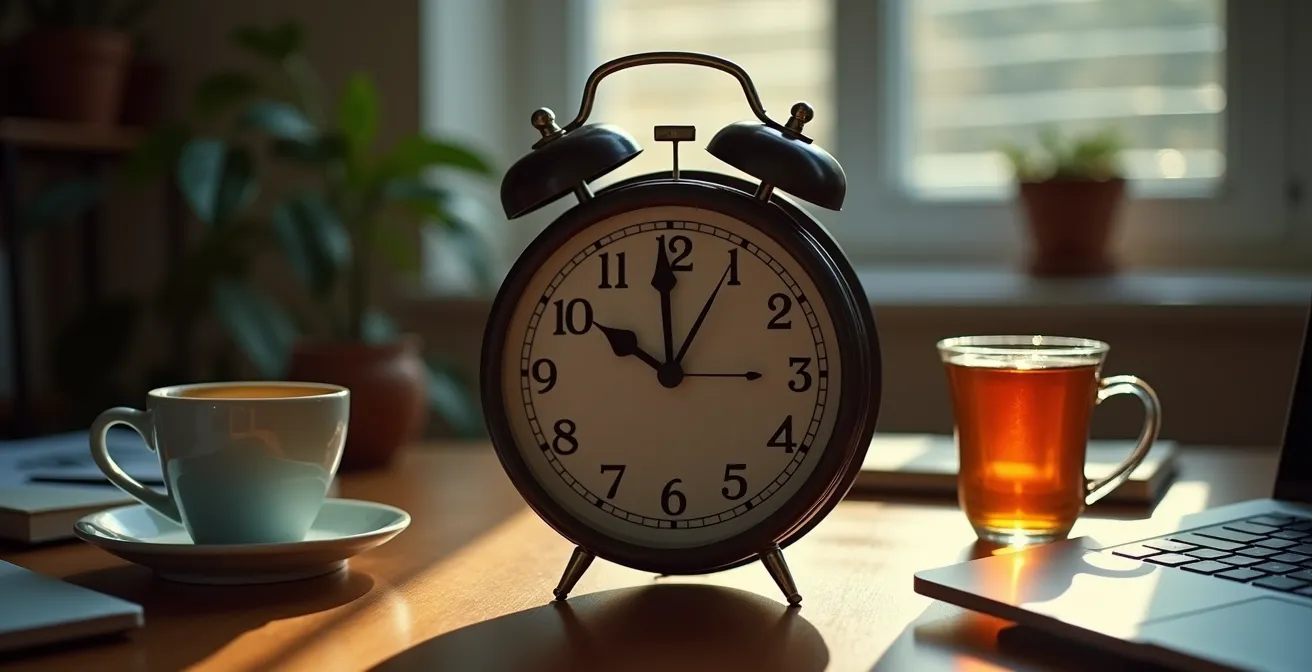 Horloge métaphorique illustrant la distorsion du temps en télétravail