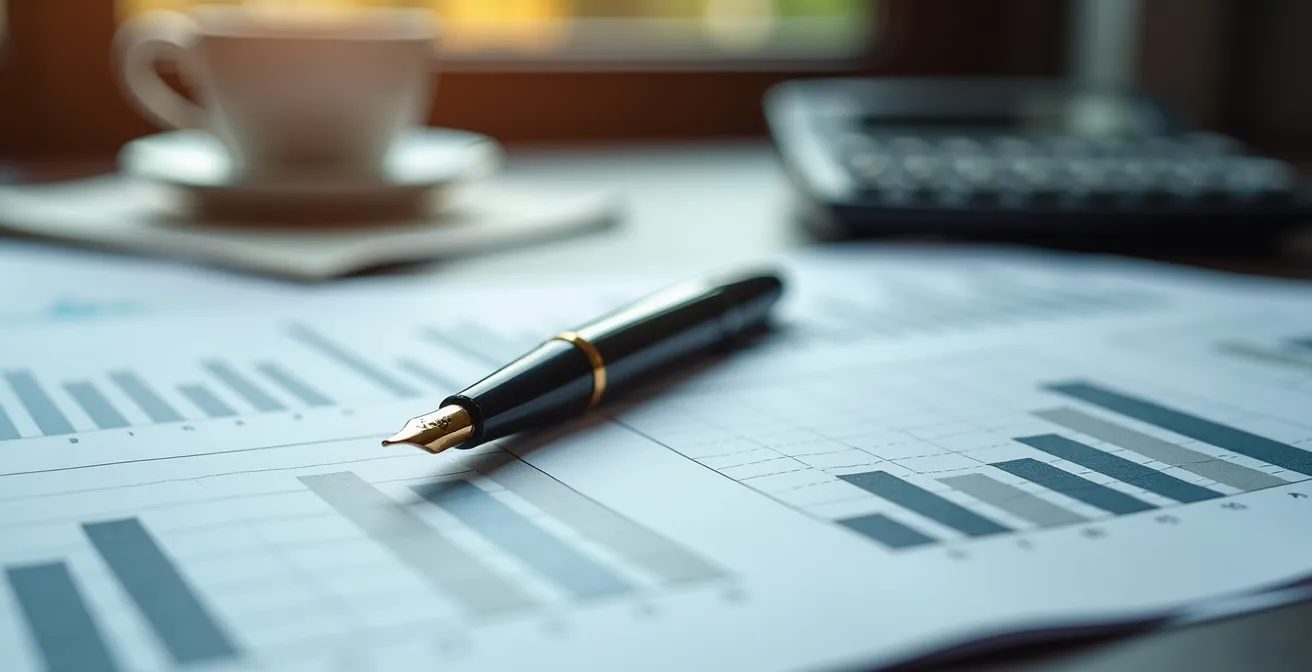 Documents financiers et contrat de relocation sur bureau avec calculatrice