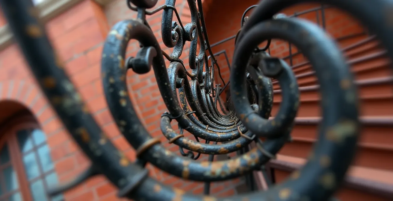 Architecture patrimoniale typique des plex montréalais avec escaliers extérieurs en fer forgé.