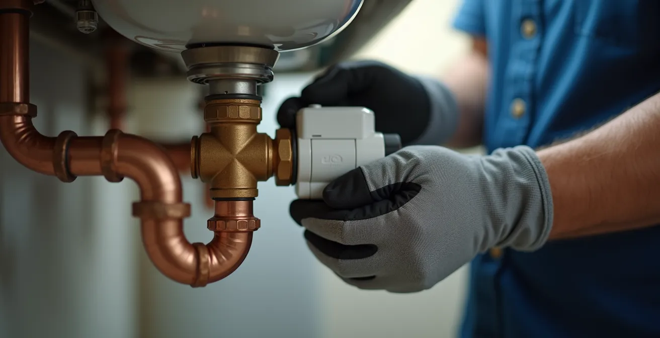 Installation d'une valve motorisée intelligente sur une conduite d'eau principale