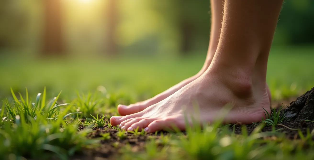 Personne pratiquant le yoga en nature avec effet de lumière naturelle